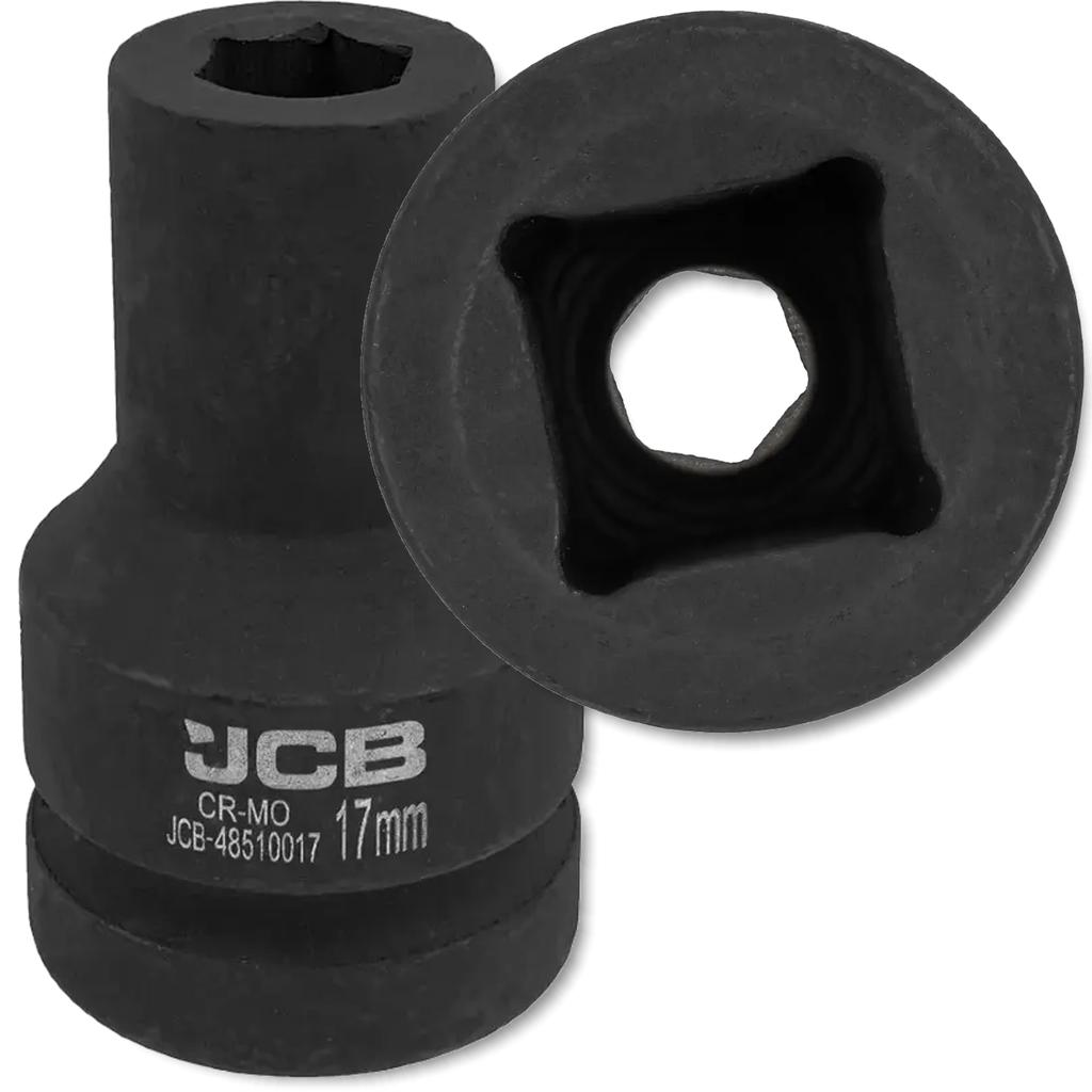 JCB 1" 17mm Deep Impact Socket Cr-Mo Hexagon Socket Wrench