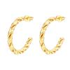 Hot-selling earrings, fashionable stainless steel earrings, trendy simple twist line round women's earrings jewelry