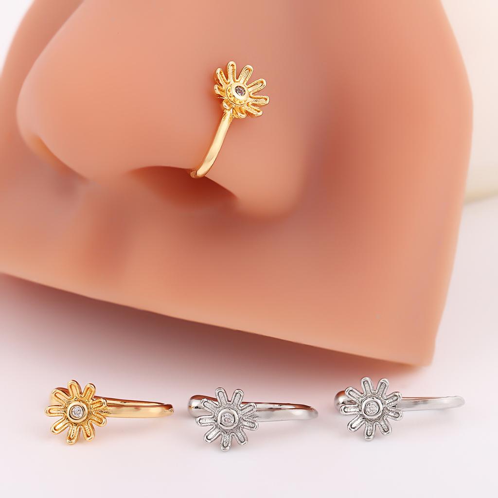 Exquisite Small Daisy Nose Stud, Simple And Versatile In Personality, Trendy Flower Nose Accessories, No Punching Nose Clips