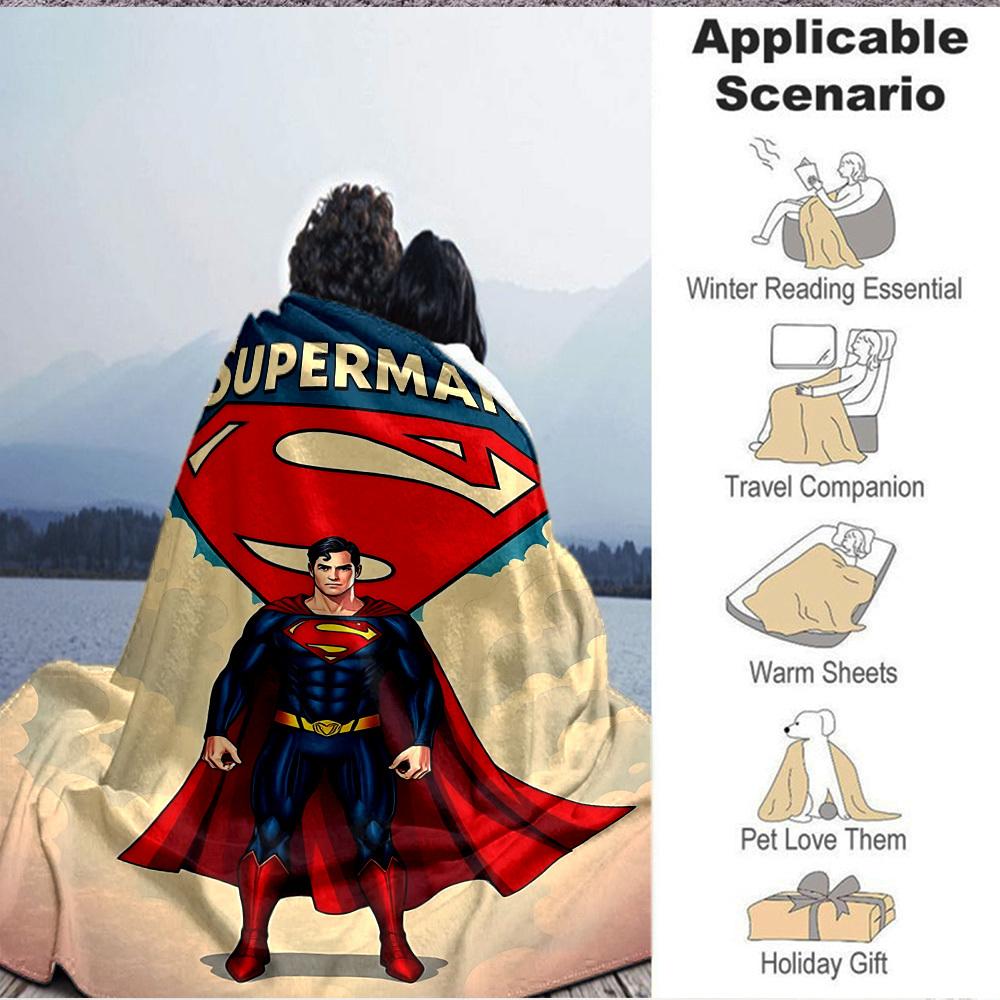 1pc Superman Flannel Throw Blanket Soft, Warm & Cozy for Couch, Bed, Office, and Travel Versatile All Season Gift, Christmas Present