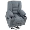 Oversized Riser and Recliner Chairs for the Elderly, Fabric Upholstered Lift Chair for Living Room with Remote Control, Side Pockets, Cup Holder, Grey