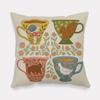 Flannel Square Bedside Pillowcase, Pastoral Home Atmosphere Cartoon Anime Pattern Cushion Protective Cover With Invisible Zipper 45x45cm