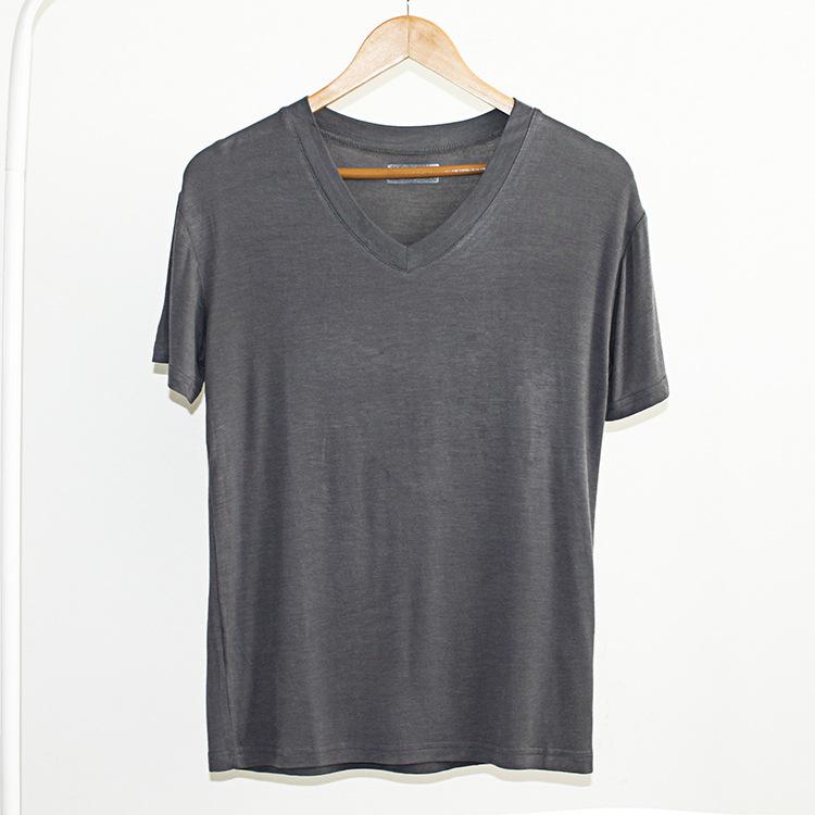 T-shirt elasticizzata estiva da uomo T-shirt morbida e traspirante a maniche corte per dormire per uomo T-shirt basic casual con scollo a V T-shirt per allenamento in palestra per la casa