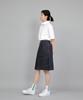 Seinteukeulu Wide Dome Half-Band Midi Skirt Wdm-1305 Indigo Denim Brs