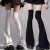 Chaussettes Hautes Lolita Japonaises Harajuku 60cm Longs Jambières Bas pour Femmes Mode Noir Blanc Coton Cache-Bottes Chaussettes