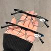 Fashionable Metal Square Frame Blue Light Blocking Reading Glasses Classic Business-Style Presbyopia Glasses with Plus Diopters
