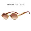 Oval Sunglasses Women  Trendy Designer Wooden Sunglasses Men Luxury Fashion Glasses Vintage Lentes De Sol Mujer Zonnebril