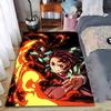 Flame Pattern Anime Carpet Designed Floor Mat, Suitable As a Non-slip Mat for the Living Room or Bedroom Sofa