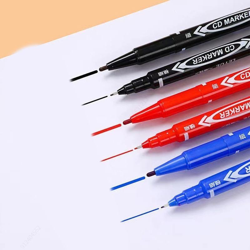 10 PCS Permanent Markers Pens Manga Water Repellent Double Sided Colored Oily Ink Sketch Painting Art School Supplies Stationery