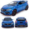 1:32 Scale 2017 Honda Civic Type-R Diecast Model Car Toy with Doors Open Light and Sound for Kids Boys Girls Adults Men Collection