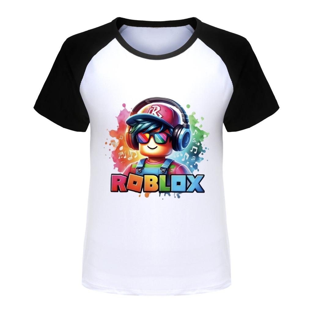 5528 Boys Girls Roblox Printed Raglan Short Sleeves T-Shirt