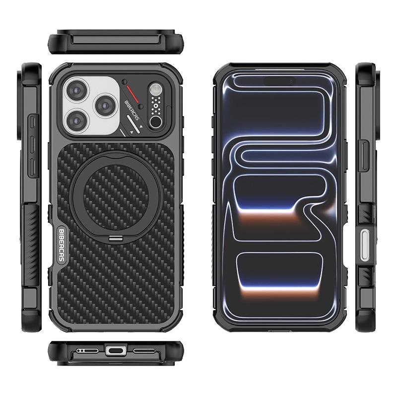 Applicable To IPhone17Promax Mobile Phone Case, Carbon Fiber Magnetic Suction All-inclusive Anti-drop 17Pro IPhone Case.