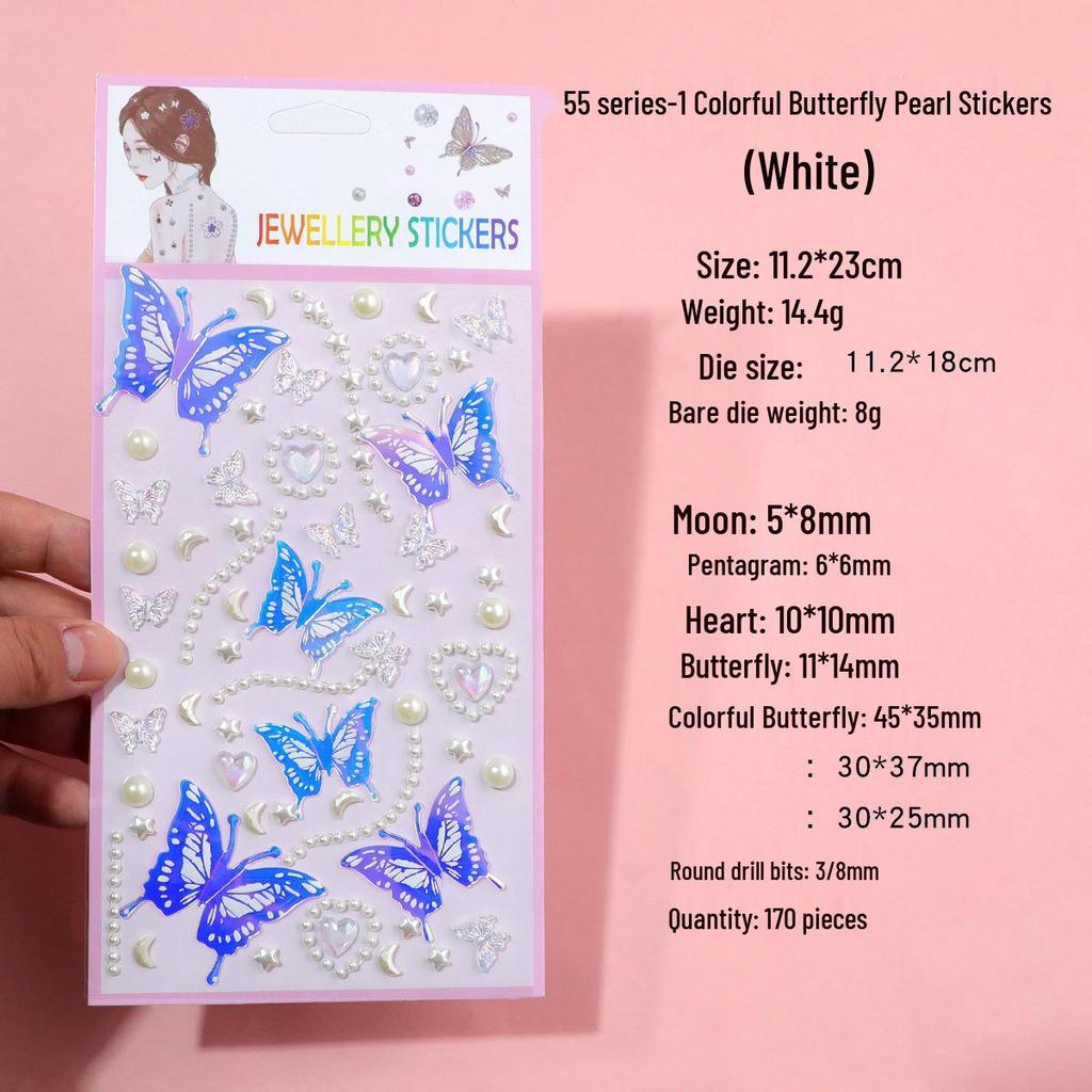 Bunte Schmetterlingsfee 3D Gesichtsaufkleber für Kinderschminke auf der Bühne