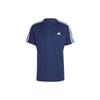 T Shirts Men's Dark Blue Crew Neck Moderate IB8152