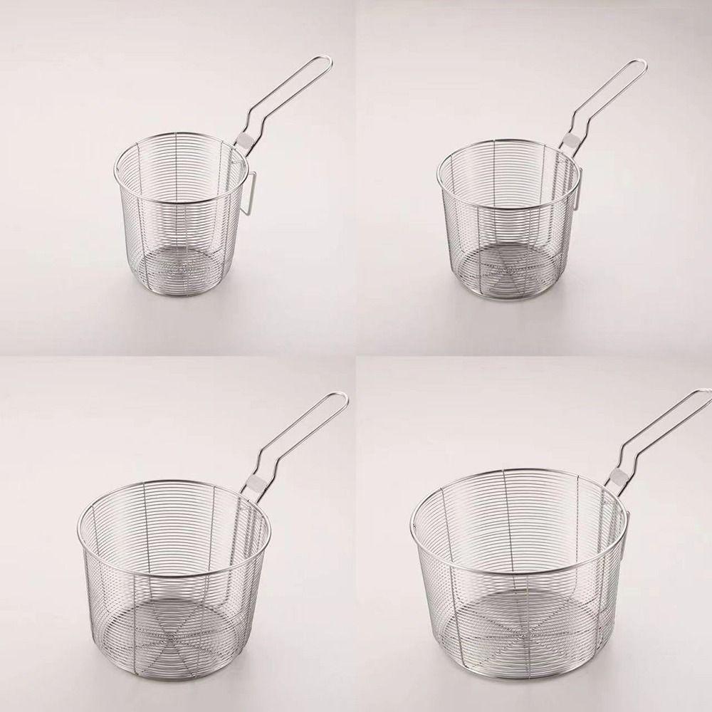 1Pcs 304 Stainless Steel Strainer Mesh with Handle Chip Filter Fryer Durable Deep Frying Basket