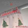 2pcs  Curtains Christmas Trees Bows Ornaments Stars Creative Modern Curtains Prints Light Filtering Curtains Home Decor for