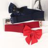 Elegant Vintage Wide Side Elastic Dress Decoration Korean Belt Women Waistbands Large Bow
