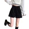 Plus Size Women's Woolen A-line Shorts - Autumn/Winter 2024 Casual Wide-leg Booty Pants