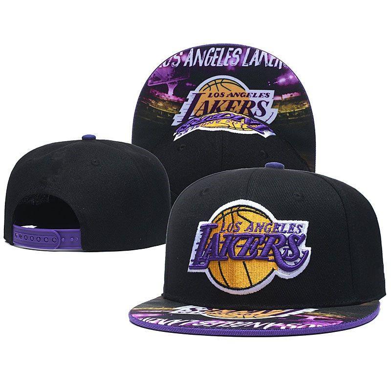 Los Angeles Lakers Basketball Cap Wide Brim Sun Hat Embroidered Cotton Blend Adjustable Women Men