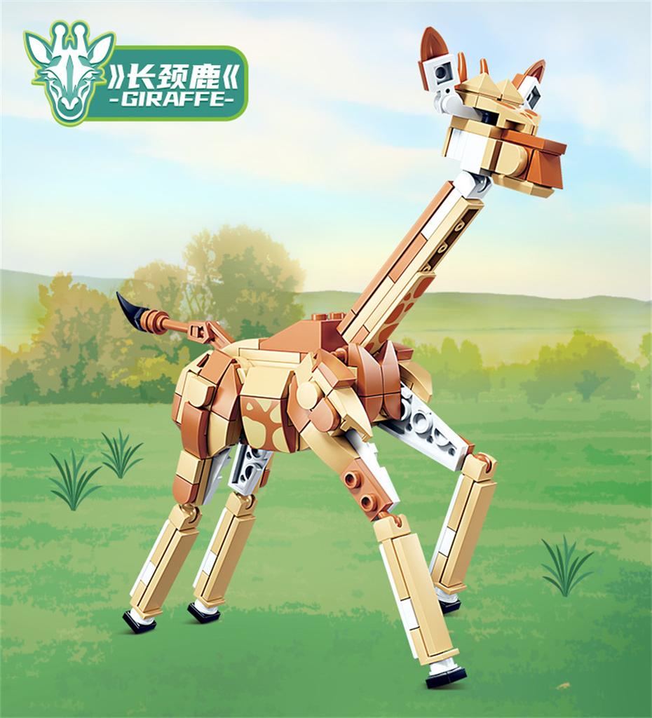 City Farm Vegetable Garden Animals Lion Rhinoceros Crocodile Fox Giraffe Accessories Building Block Bricks Toy For Children