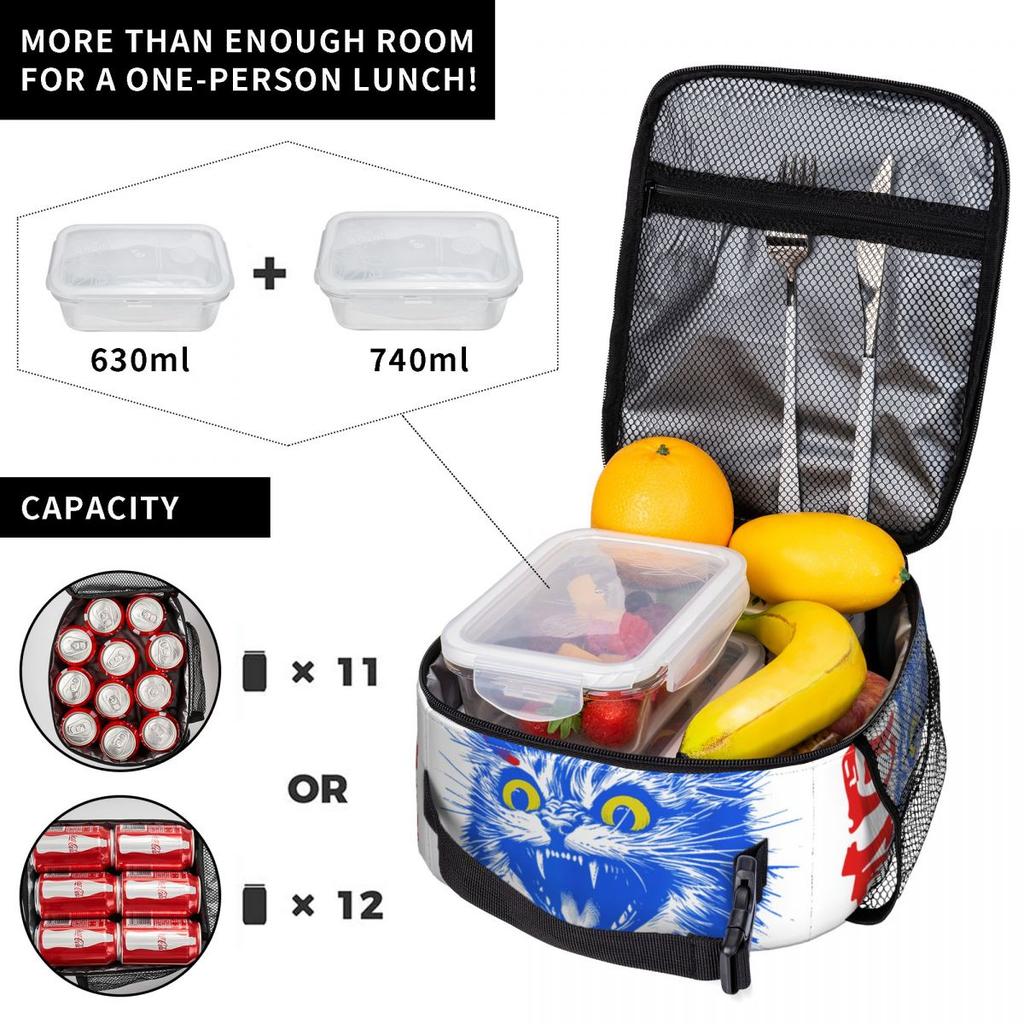 Rage Is Consuming Me Funny Cat Kitten Meme Humor Lunch Bag Casual Lunch Box Portable Insulated Thermal Lunch Bags Cooler Bag
