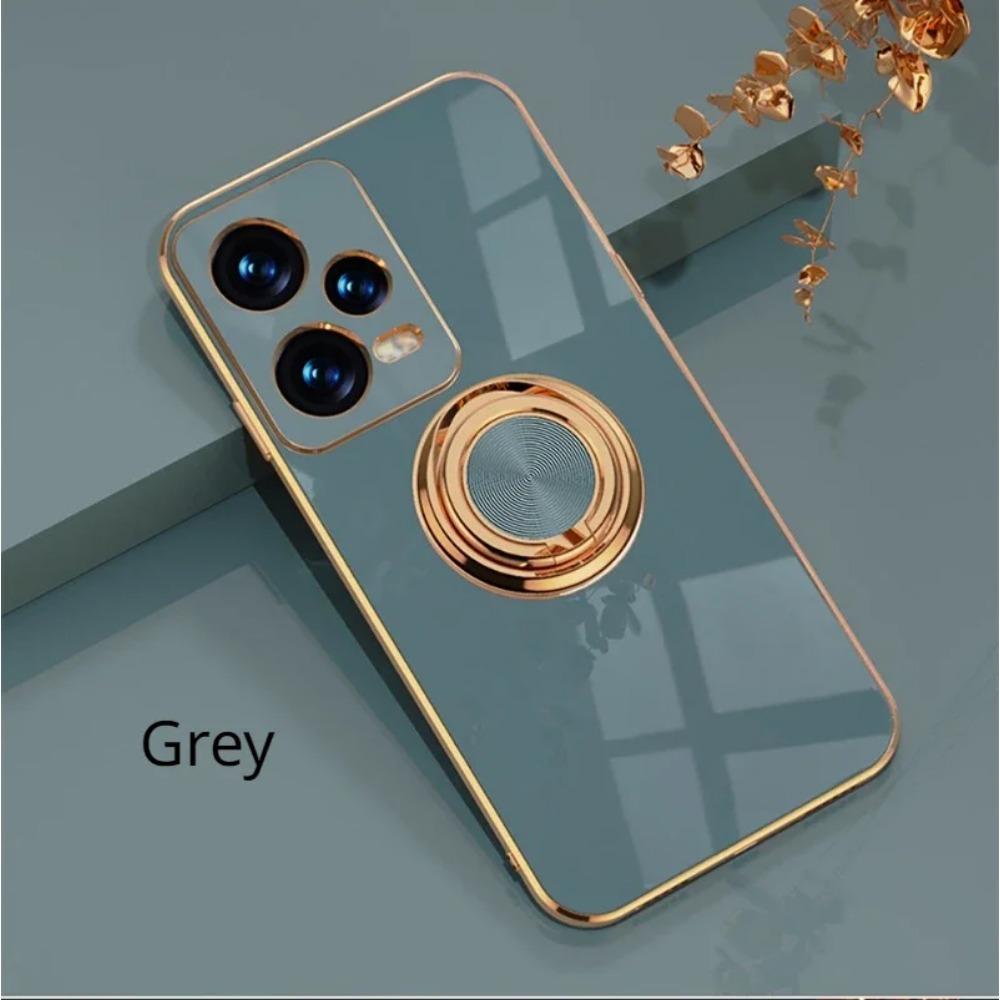 Carcasa de telefon cu suport de inel placat pentru Xiaomi Poco X6 X5 M6 Pro F5 Pro C50 carcasa de protectie cu suport de lux Husa de protectie completa