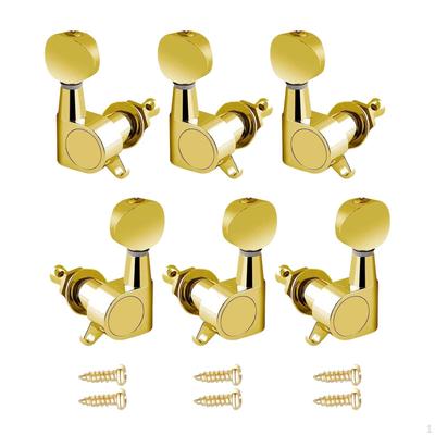 6 Pieces Guitar Tuning Pegs Knobs with Mounting Screws Gear Ratio 1:14 Sealed Tuners