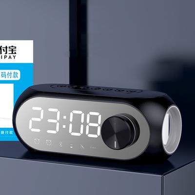 Alarm Clock Wireless Bluetooth Speaker TF Card Player Sound Box With Display Large Volume Desktop Alarm Clock Bass Speaker Boom