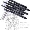 3/15Tip Black Pigment Micro-Pen Fineliner Ink PensDrawing Artist Illustration Pens Multiliner for Sketching Anime Manga Design