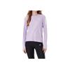 Adidas Striped Round Neck Long Sleeve Pullover T-Shirt Women Tops Pink Plum JW9670