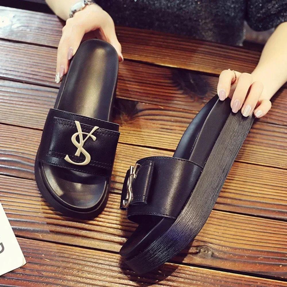 Slippers Luxury Shoes Women Platform Design Slides Letters Ladies Shoes Casual Slipper Outside Non-slip Slippers Sandals