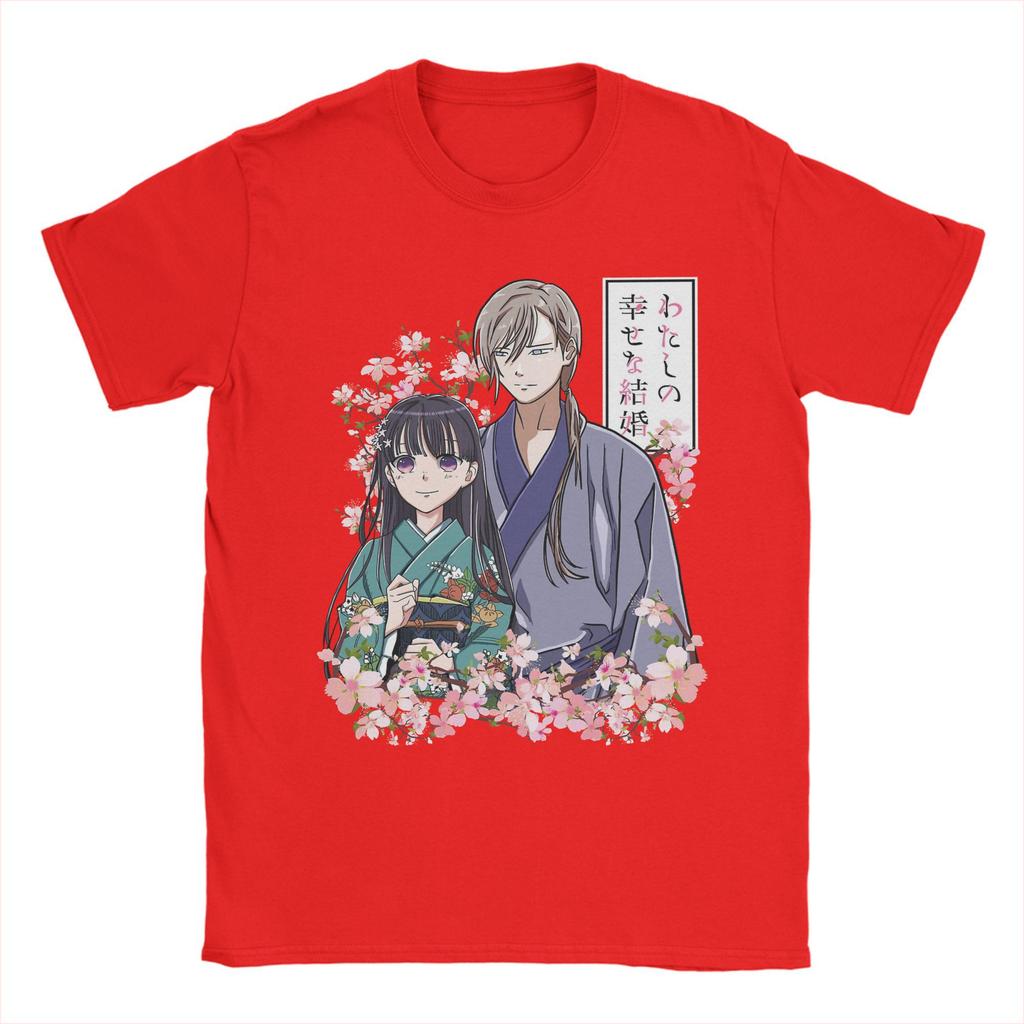 My Happy Marriage Anime Men T Shirts  Funny Tee Shirt Short Sleeve Round Collar T-Shirts Pure Cotton Adult Clothing