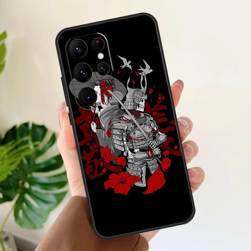 Samurai Warrior Geisha Soft Case For Samsung Galaxy S25 S24 S23 S22 S21 Ultra S9 S10 Plus S23 FE S24 FE Phone Cover