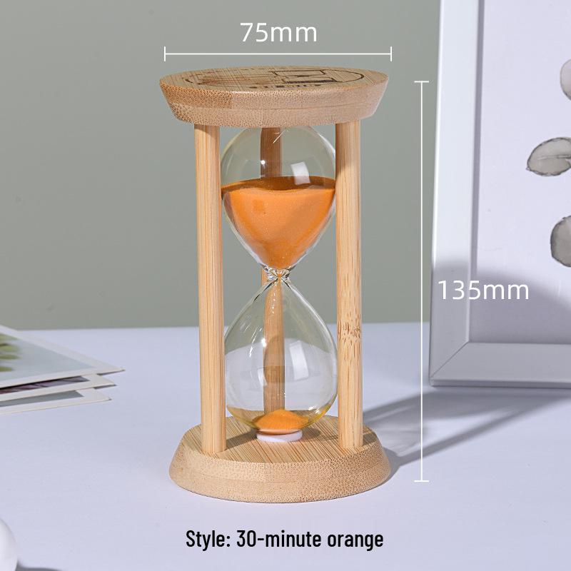 Bamboo & Wood Durable Hourglass Timer - Creative Design for High-End Decor