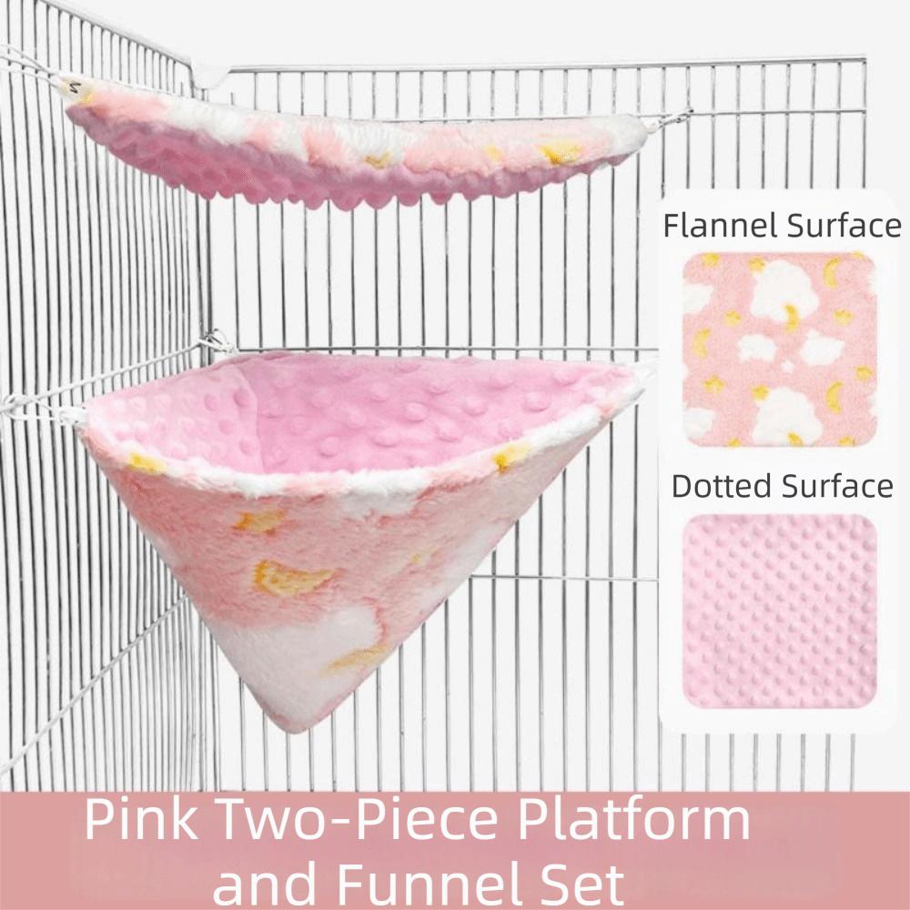 2Pcs/Set Flannel Velvet Pet Hammock Comfort Squirrel Beds Fashion Hamster Cage  Pet Cage