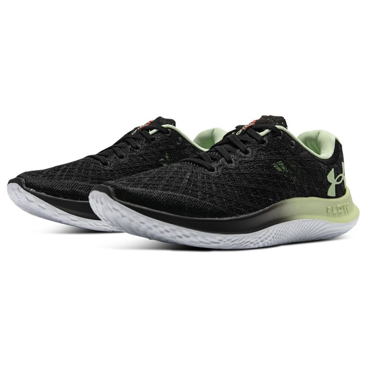 Under Armour Flow Velociti Wind 2 Bequemes Material Low-Top Lässige Laufschuhe Herren Sneaker Schwarz Grün 3025652-003