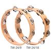 KC Tambourine, Round, Wooden, Natural Color, 24cm TW-24/18