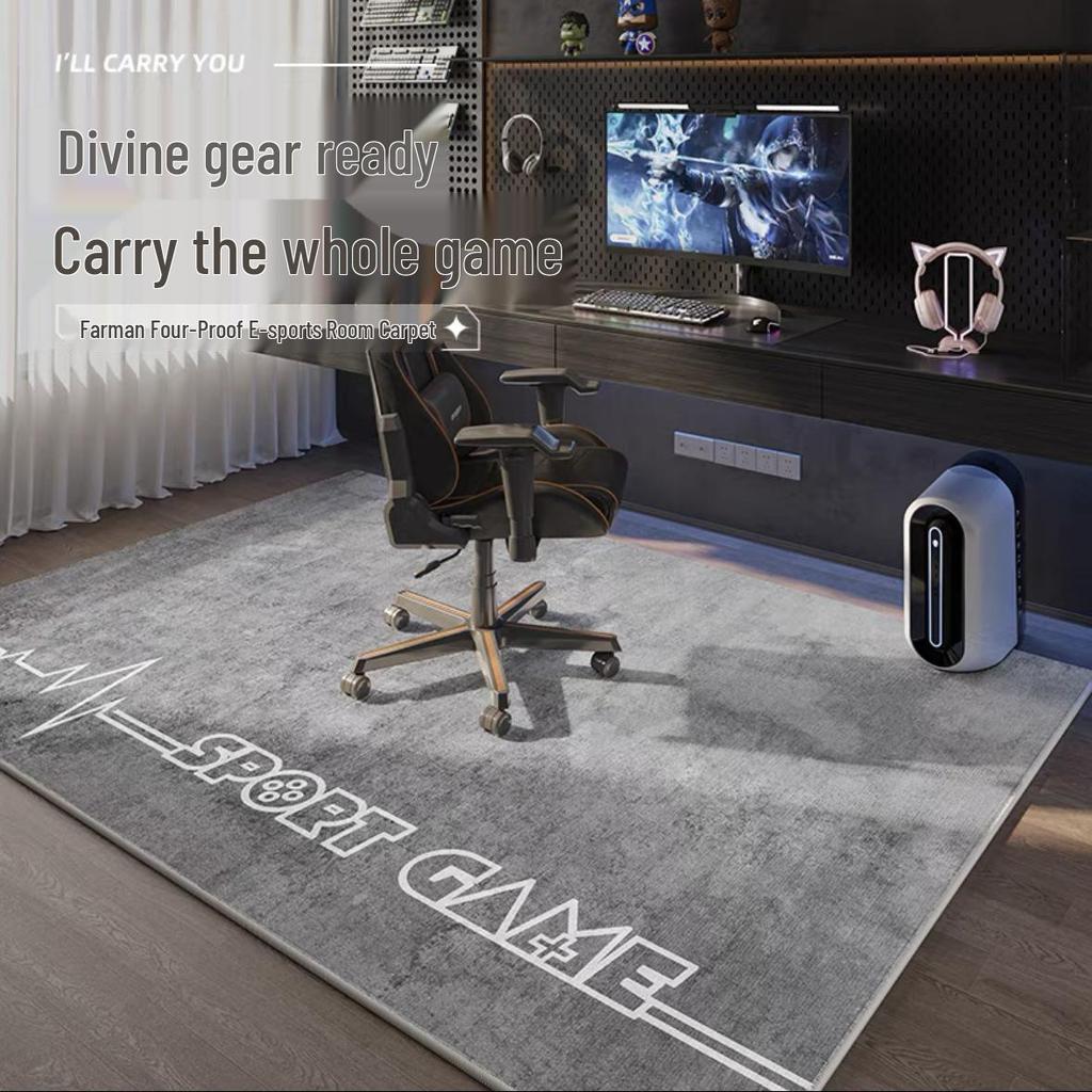 Waterproof Soundproof E-sports Rug for Boys' Bedroom - Easy To Clean, Thick and Durable
