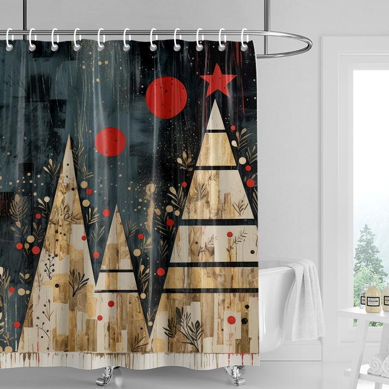 Dekoracja domu zasłony prysznicowe do łazienki wodoodporna tkanina zasłonowa Nowoczesny styl skandynawski Salon Wesołych Świąt zima