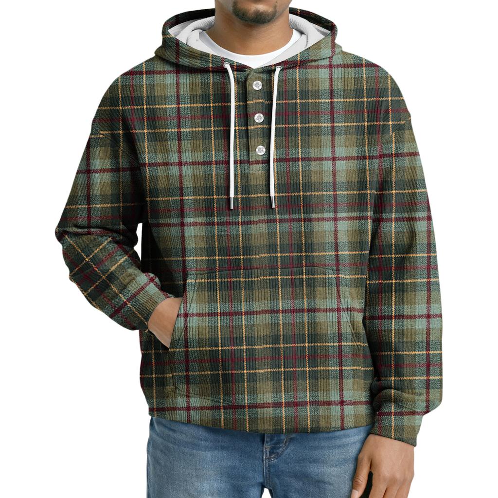 Men's Knit Hooded Sweatshirt Casual Long-Sleeve Sweatshirt