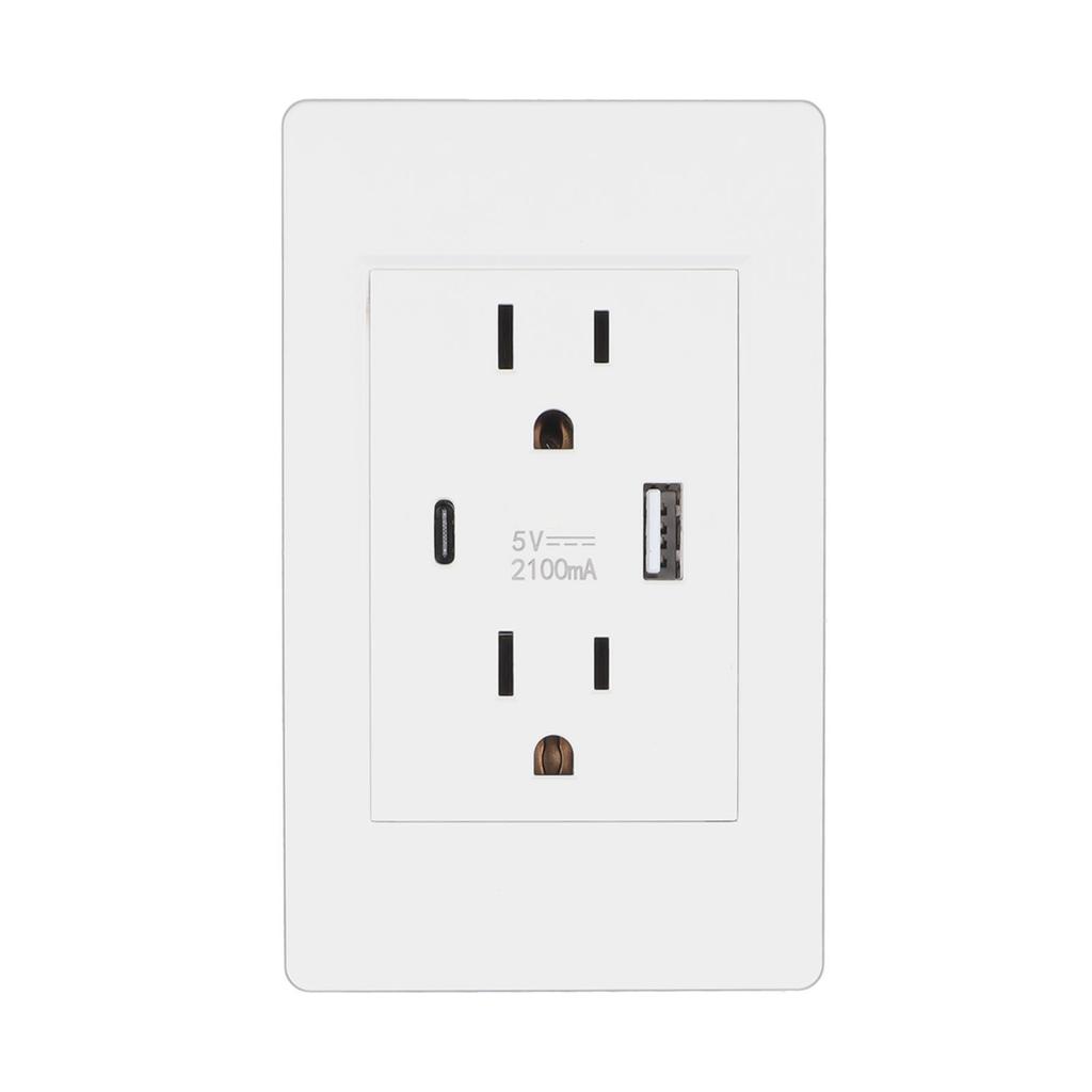 Socket USB Type C Wall Outlet Multi Functional High Safety Receptacle for Home