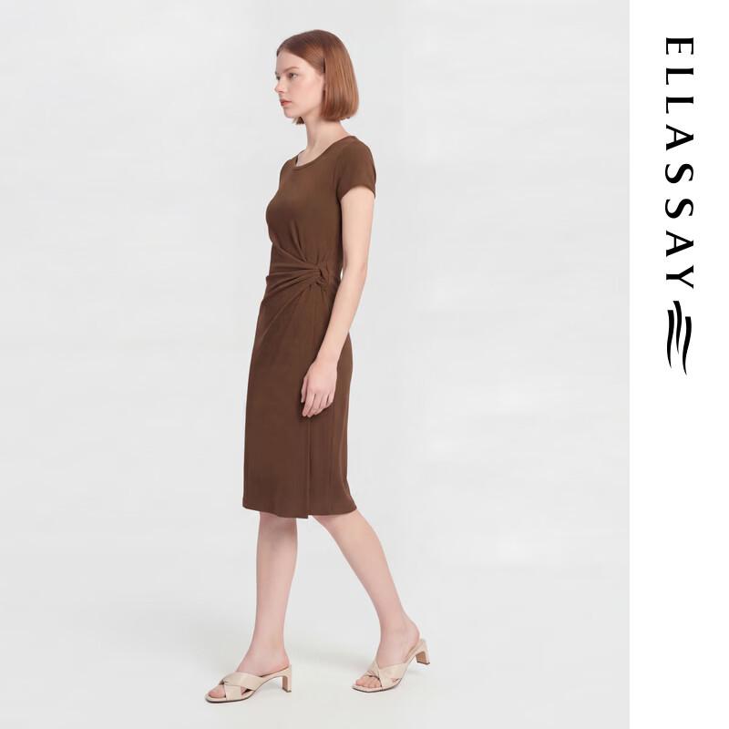 ELLASSAY Women's High-Waist Pleated Knit Midi Dress