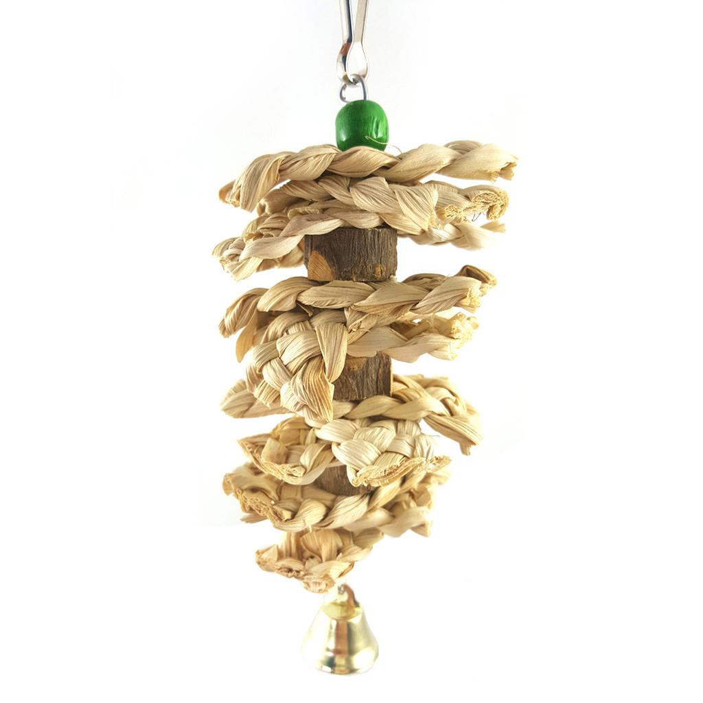 Natural Grass Woven Cuttlebone Bite Toys for Pet Parrot Macaw African for Grey Budgies Cockatoo Parakeet Cockatiels Conu