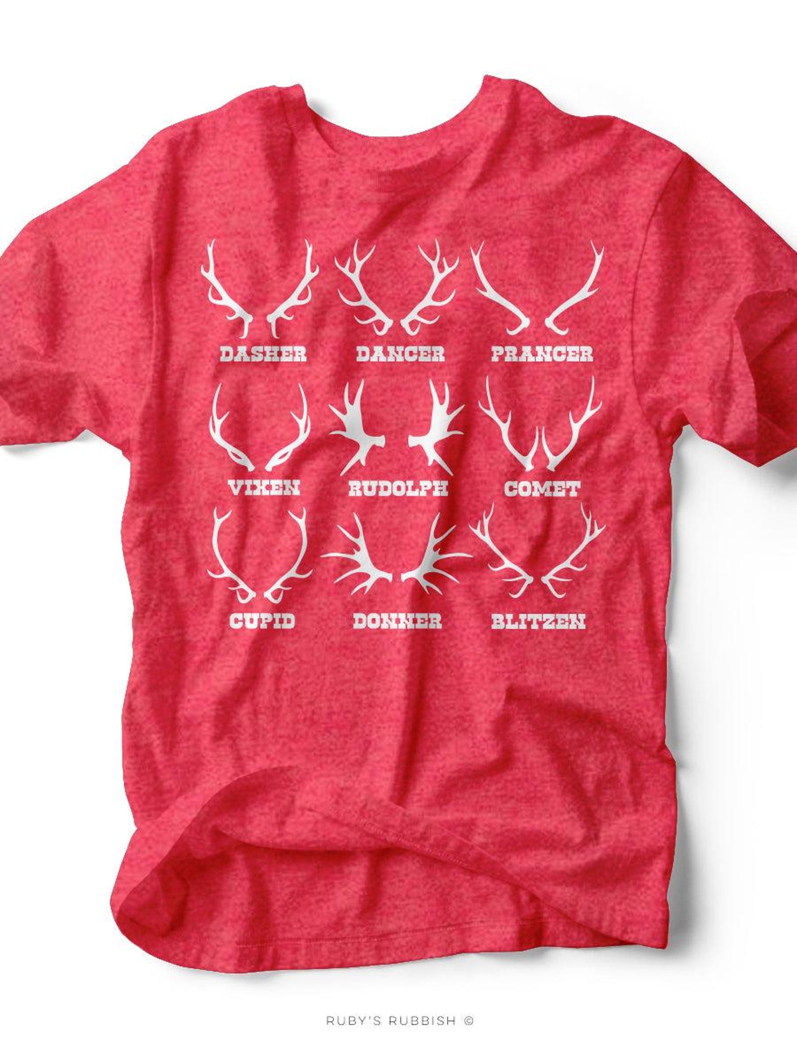 Dasher Dancer Prancer Vixen... | Seasonal T-Shirt | Ruby s Rubbish® 2XL