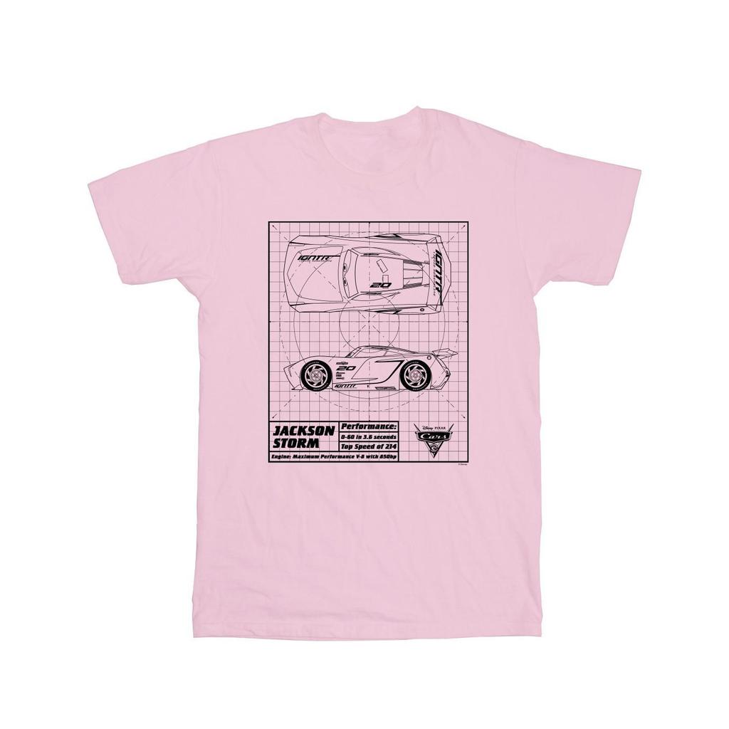 Disney Herren Cars Jackson Storm Blueprint T-Shirt
