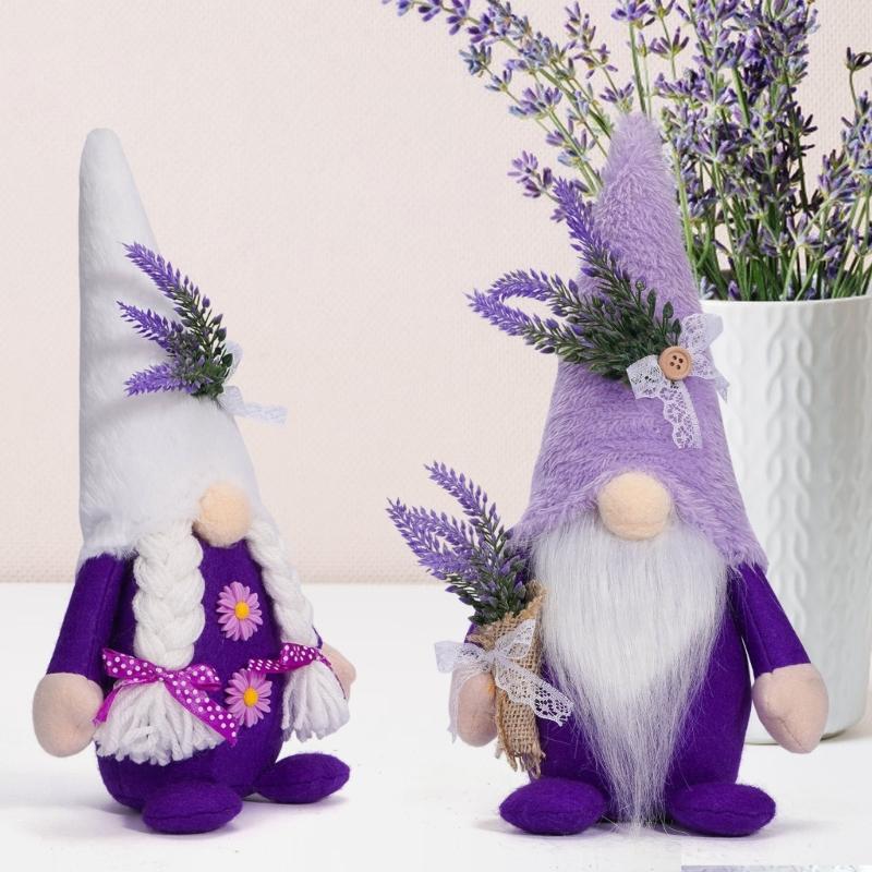 Swedish Dwarfs Lavender Gnomes Figures Plushs Nordic Dwarfs Handmade Plushs Doll Perfect Gift for Women Girl Kids