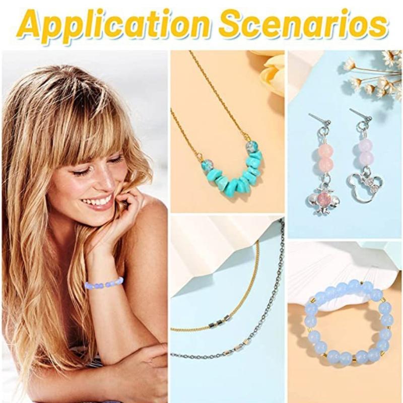 2200pcs Crimp Beads Set Crimp Tubes with Crimping Pliers Spacer Beads End Cap Jewelry Making Accessories Durable