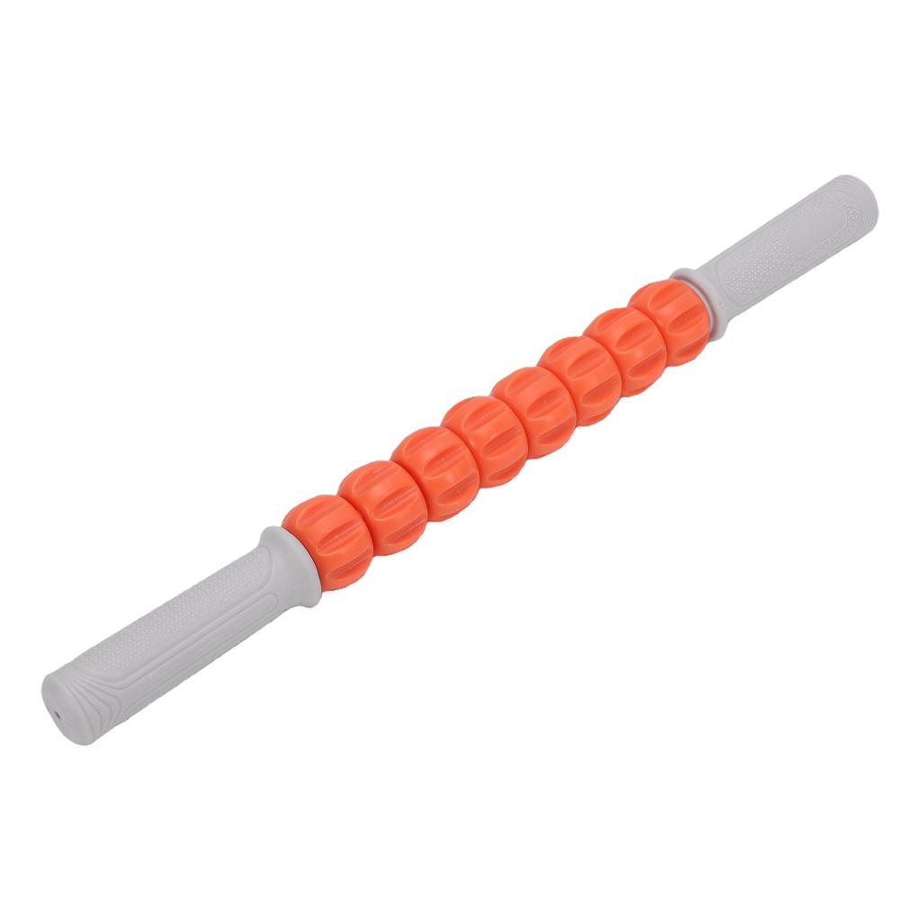 Massage Roller Stick 8 Rollers 360 Degree Rotating Non Slip Handle Fitness Roller Stick Vibrant Orange