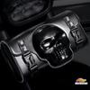 Geantă Frontală Mare pentru Motocicletă Craniu Textură Piele PU Decorațiune Cool cu Nituri Metalice Depozitare Multifuncțională pentru Motocicletă