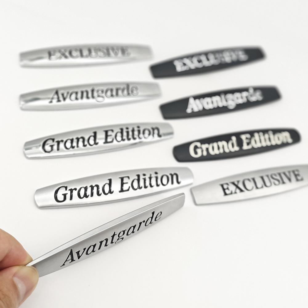 2pcs 3D Metal Logo Avantgarde EXCLUSIVE Sticker Grand Edition Emblem Car Fender Badge For Mercedes Benz AMG Car Accessories